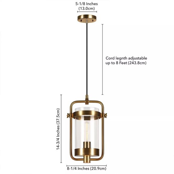 Hudson & Canal 11" Wide Industrial Pendant Light With Glass Shade - Picture 5 of 7